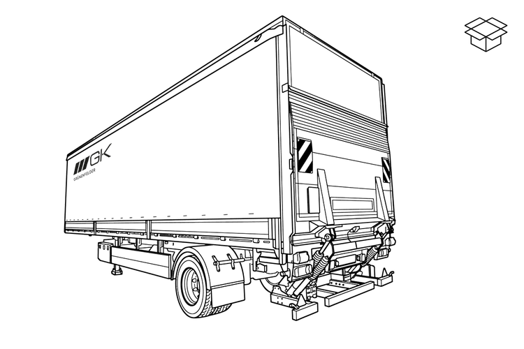 1-axle Cityliner with a soft top and a lift